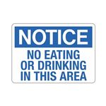 Notice No Eating Or Drinking In This Area Sign